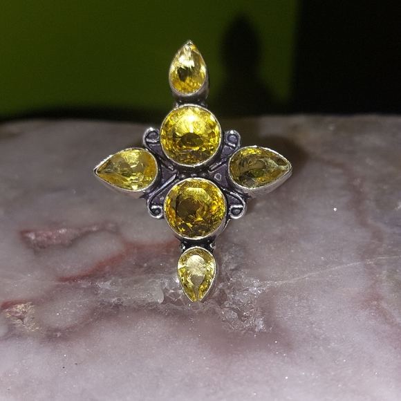 Huge Citrine 6 Stone Statement Ring - Picture 5 of 7